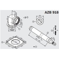 Junkers Bosch AZB 918 rura l=530mm s ukončením,koleno