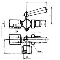 Kohut manom.3-cestný G1/2" / G1/2" mosadz PN16