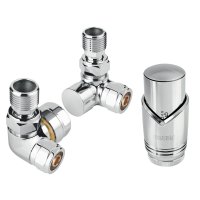 Sada Nova rohova pre radiatory so spodnym privodom, Chrom